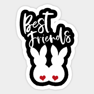 Best Friends BFF - Easter Bunnies Love Couple Sticker